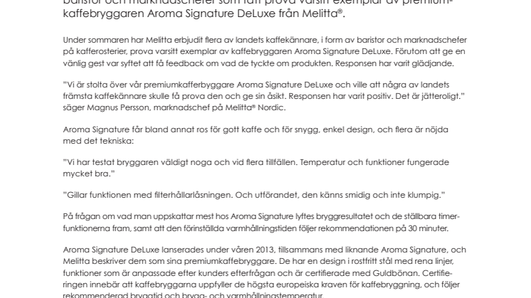 Melitta® Aroma Signature rosas av kaffekännare
