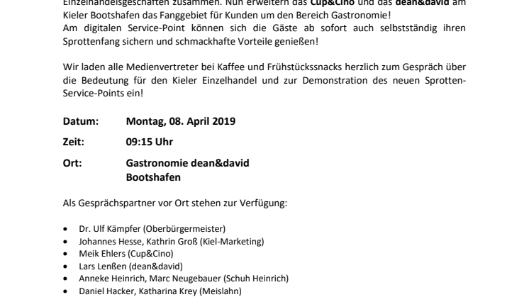 Presseeinladung und Fototermin: Gastronomie neu dabei im Sprottenkartenverbund