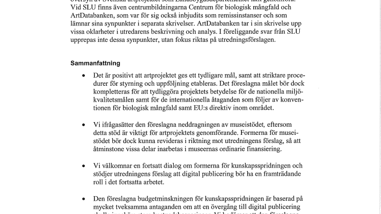 Länk till SLU-ledningens svar till utredningen