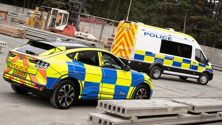 Ford Mustang Mach-E politibilkonsept Ford Mustang Mach-E police car at Safeguard SVP 2021