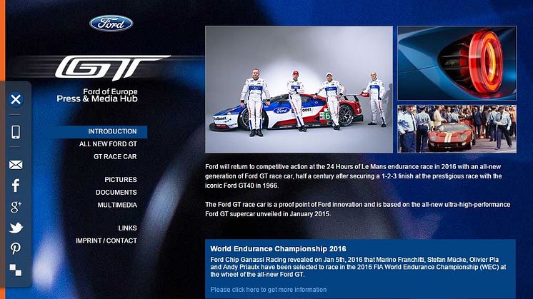 Ford GT pressekit er online