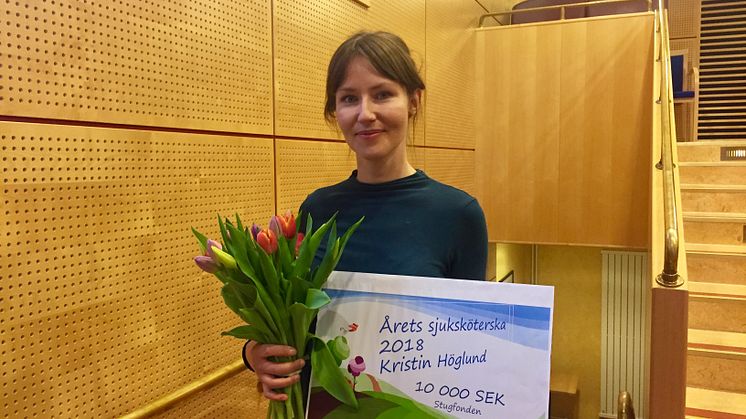 Kristin Höglund som är utnämd till ”Årets sjuksköterska 2018”.