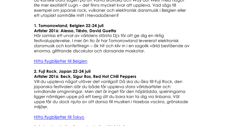 Sommarens musikfestivaler världen över