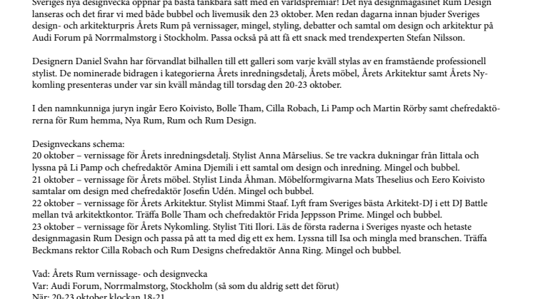 Stockholm får en ny designvecka  – och ett nytt designmagasin