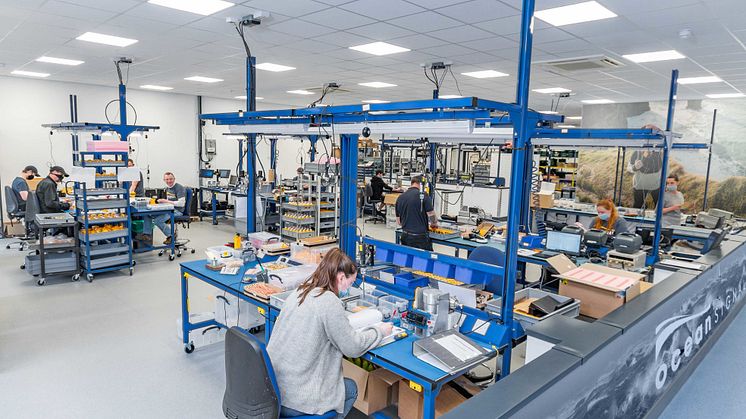 Ocean Signal's production team prepare the company's leading safety devices for worldwide distribution at the expanded factory facility in Margate, UK