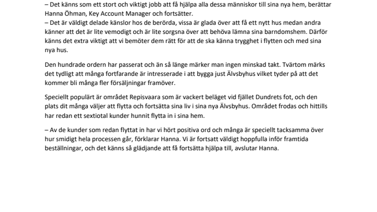  100 sålda Älvsbyhus till LKAB