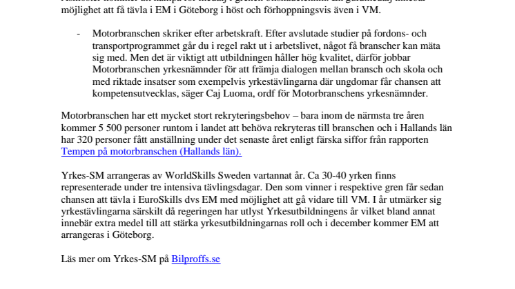 Hallänning tävlar i Yrkes-SM