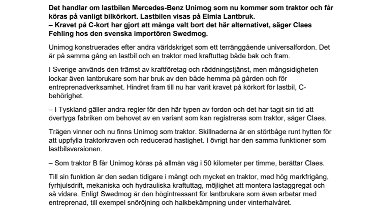 Efterlängtad nyhet presenteras på Elmia Lantbruk
