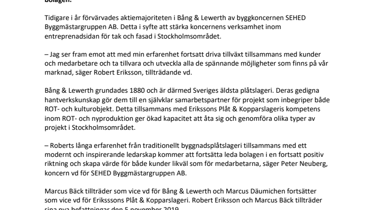 Två bolag får en gemensam vd