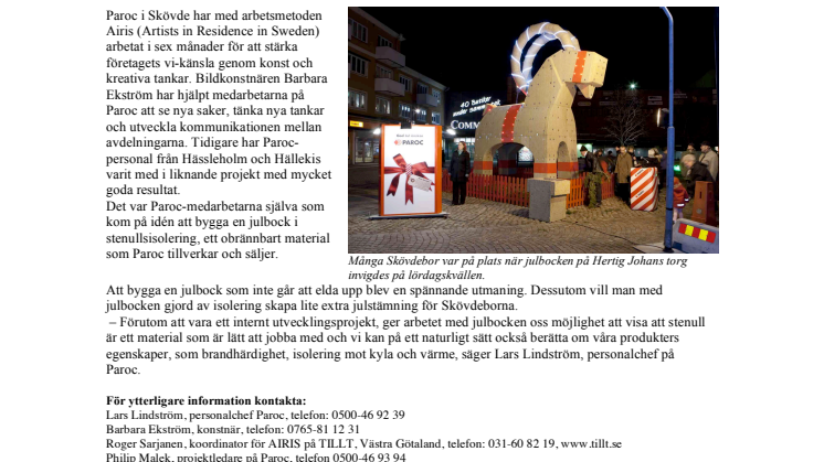 Skövde har fått sin egen julbock i stenull