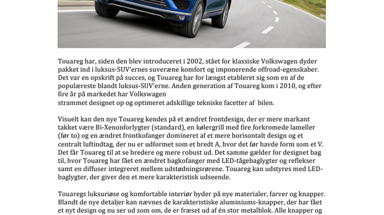 Ny Touareg –  mere komfort og klasse