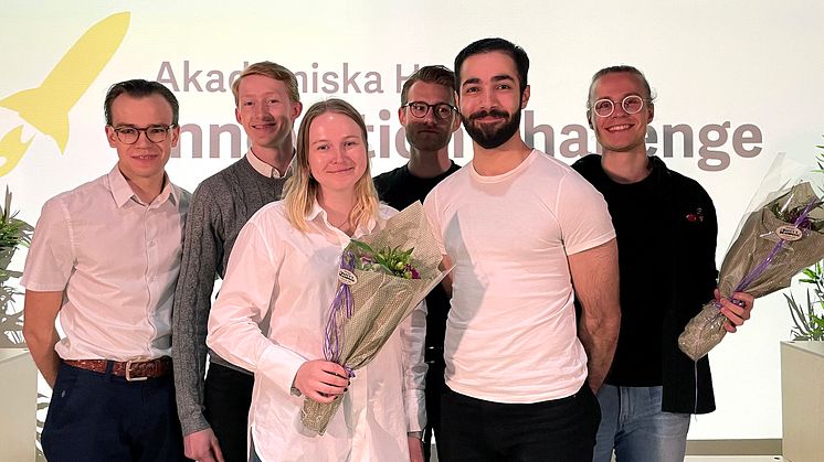 Från vänster: Mantas Trakanavicius, Simon Schuster, Linn Ambring, Carl Hammarlund, Ahmad Al-Aref och Marcus Onmalm.