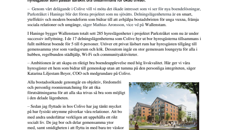 Delningslägenheter uthyrningsklara i Sveriges största Coliving-hubb i Haninge
