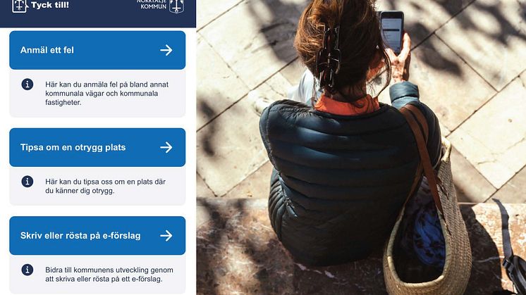 Nu kan Norrtälje kommuns invånare använda den nya appen Tyck Till! för att enkelt rapportera in fel och brister som de upptäcker på kommunens gator, i parker och på kommunala byggnader.