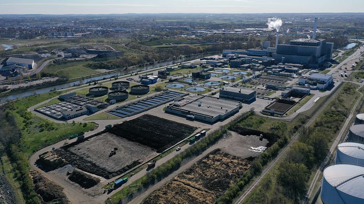 Sjölunda avloppsreningsverk flygfoto, VA SYD