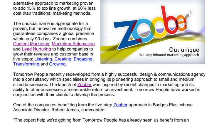 Zoober Launch Sees Tomorrow People Boost UK Business