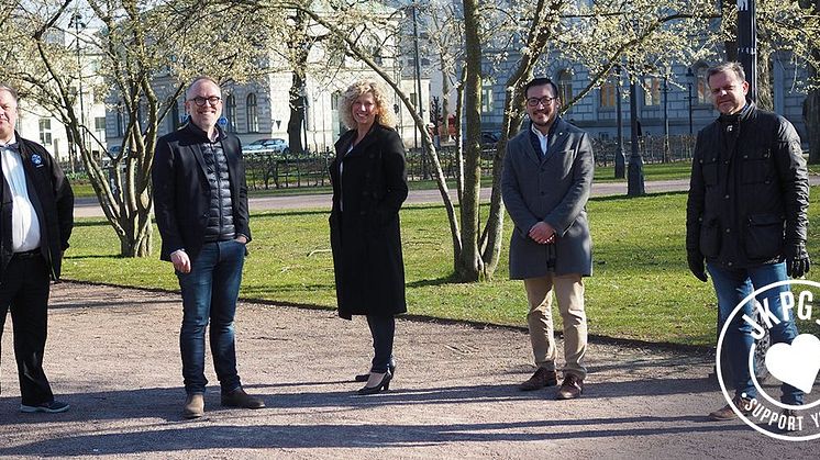 Lars Ericsson, hotellgruppen Stay,  Sven Rydell, Näringslivschef Jönköpings Kommun,  Cecilia Hakeberg, Marknadschef Destination Jönköping, Kent Ly, restaurangnätverket Taste JKPG, Lasse Bröms, Centrumchef Asecs.