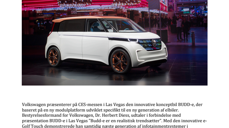 ​Volkswagen åbner med BUDD-e døren til fremtiden på CES-messen i Las Vegas