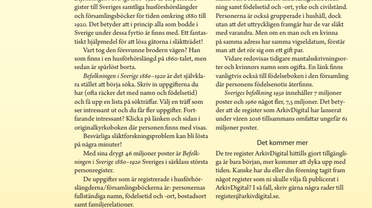 Nya personregister hos ArkivDigital