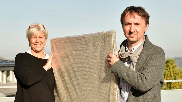 Kuratorin Marianne Schubert, Leiterin der Sektion für Bildende Künste am Goetheanum, und Auktionator Andrej Schindler (Foto: Anna Krygier)