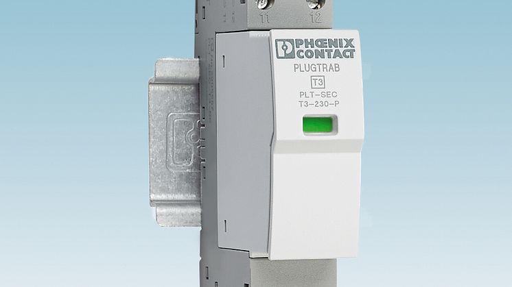 De nye overspenningsbeskyttelsesenhetene Plugtrab PLT-SEC type 3 fra Phoenix Contact