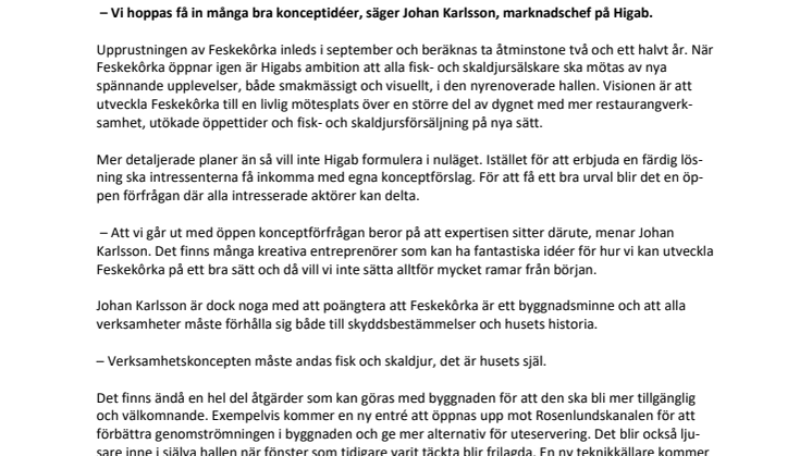 Feskekôrka och framtiden: Nu efterlyses konceptidéer