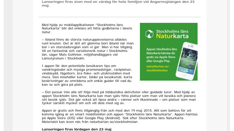 Hitta ut i länets naturreservat med ny app  - lansering på lördag med familjedag och mängder av fina naturupplevelser vid Angarnssjöängen