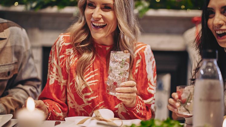 Christmas Dining- Woman With Glass
