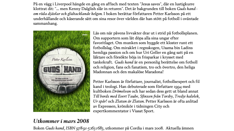 Ny bok: Guds hand – en bok om fotboll och religion