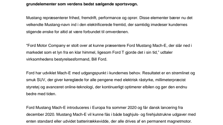 Fremtidens svar på råstyrke og frihed: Ford Mustang Mach-E