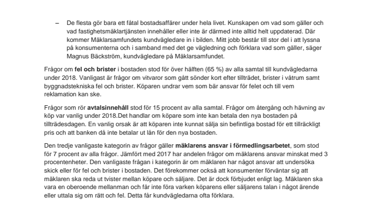 Bostadskonsumenternas vanligaste frågor 