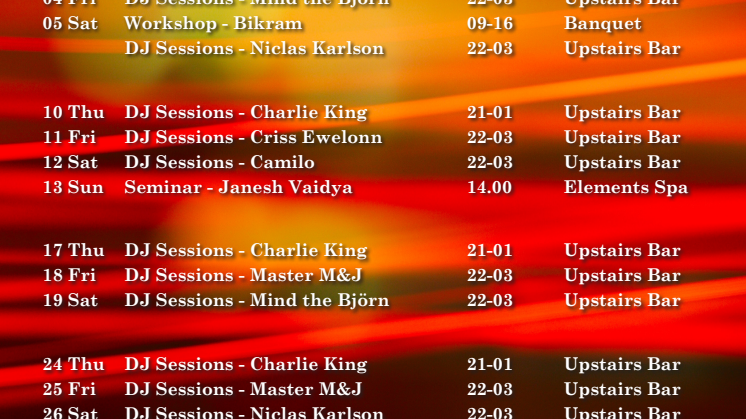 Eventkalender Maj - Clarion Hotel Stockholm
