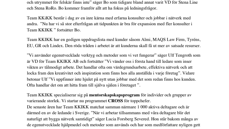 Bo Severed är med och formar nytt konsultföretag