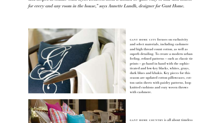 Gant Home - Timeless quality in a timeless setting