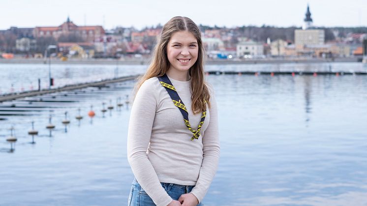 Kompassrosstipendiet 2020: Scouten Victoria Söderlund från Hudiksvall belönas för modigt ledarskap. Foto: Stiftelsen Ungt Ledarskap