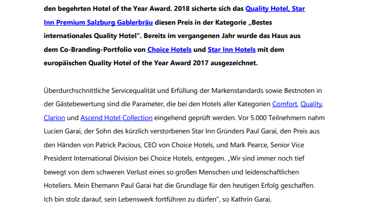 Star Inn Hotel Salzburg Gablerbräu ist das beste Quality Hotel