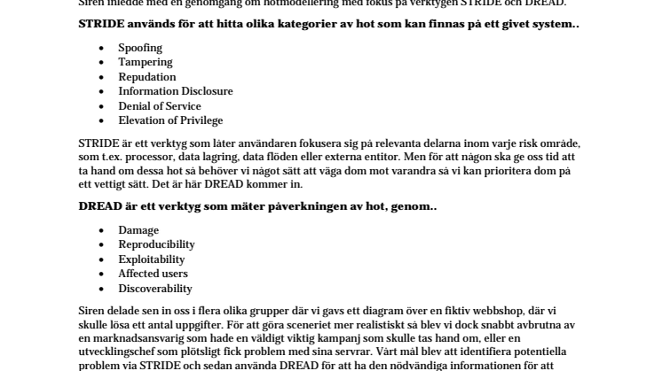 Kompetenshelg: Developing Security with Siren Hofvander