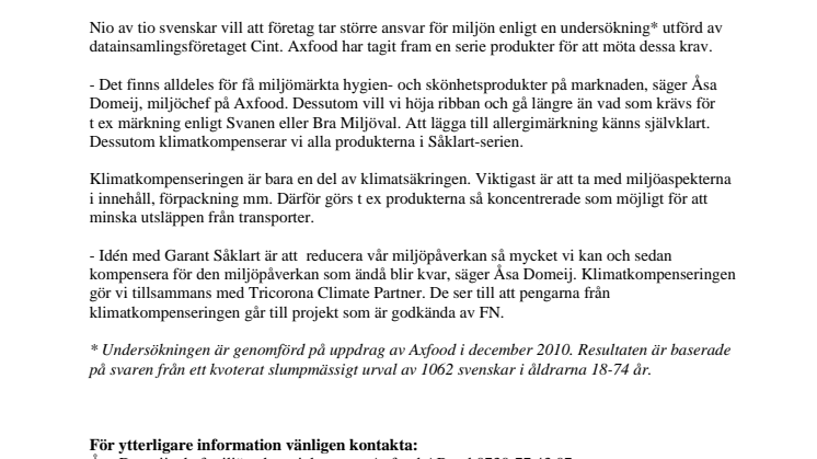 Garant Såklart sätter klimatet i främsta rummet