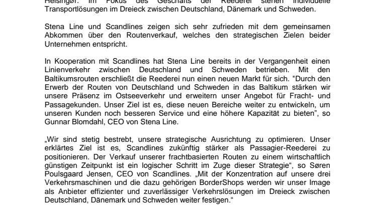 Scandlines verkauft Großteil der Frachtrouten an Stena Line