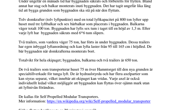 Fakta om flytten av Ångfärjestationen i Helsingborg