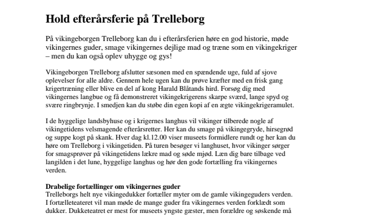 Hold efterårsferie på Trelleborg