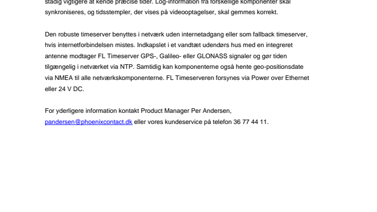 Altid den rette tid i dit netværk