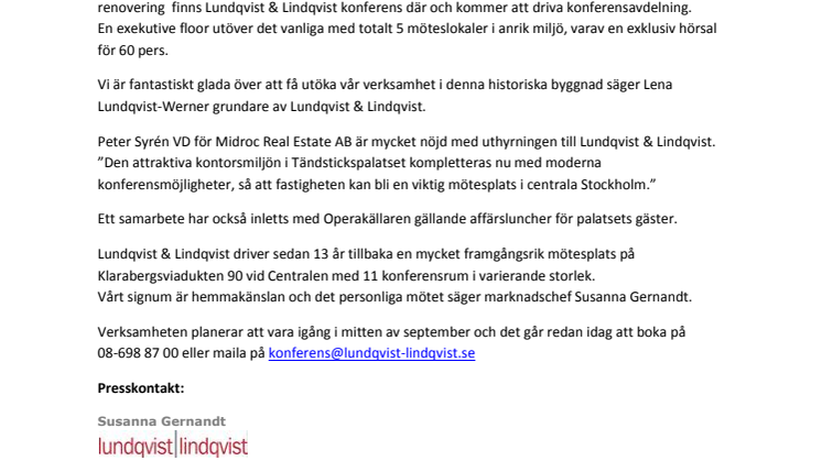 Kreugers Tändstickspalats blir mötesplats!