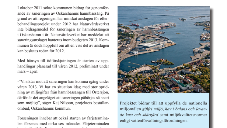 Upphandling av entreprenader i hamnsaneringsprojekt avbryts