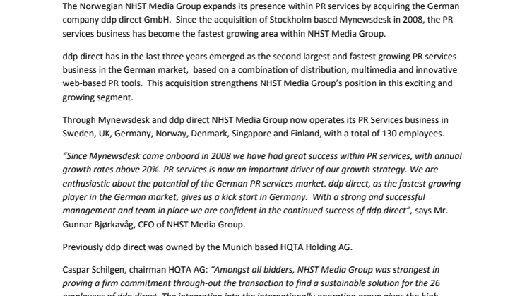 NHST Media Group expands its PR Services business