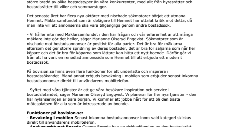 Bovision blir Sveriges största bostadssajt