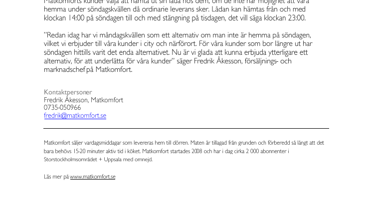 Hämta ut matleveransen när det passar dig!