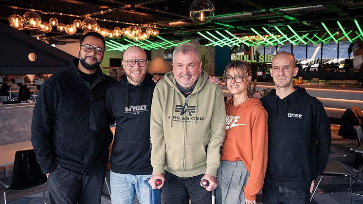 Der Patientenbeirat der Four 20 Pharma GmbH: (von links) Pete Boateng, Vincent Kühne, Michael Hagemeier, Wenke Lange und Manuel Raff