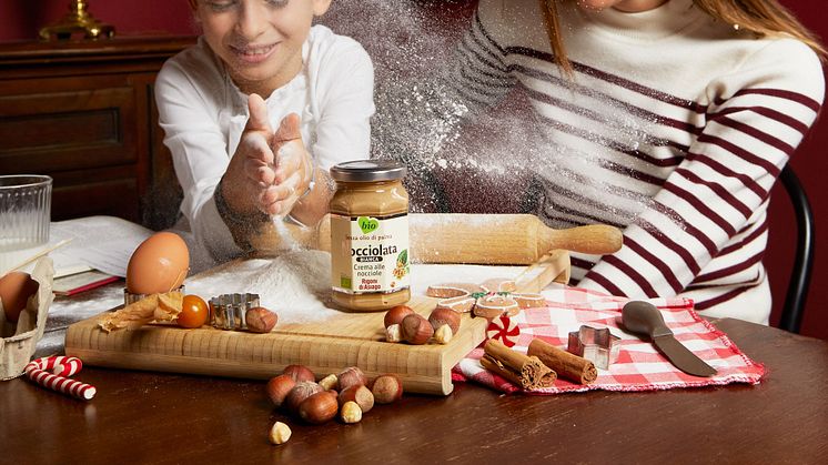 Nocciolata-luomupähkinälevitteet sopivat erinomaisesti leivontaan.