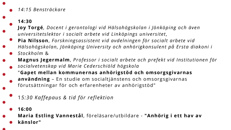 Anhörigriksdagen 2022 - Program
